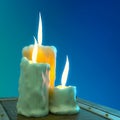 Old book and candles close up Royalty Free Stock Photo