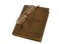 Old book and gold-rimmed spectacles