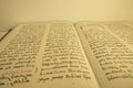 An old book in the Museum. Monastery of Saint Anthony of Qozhaya, one of the oldest monasteries of the valley of Qadisha. Valley