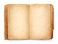 Old book open blank pages, empty yellow paper Royalty Free Stock Photo