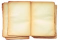 Old book open on both blank pages. Royalty Free Stock Photo
