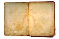 Old book open on both blank pages. Royalty Free Stock Photo