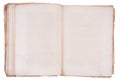Old book open on both blank pages. Royalty Free Stock Photo