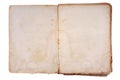 Old book open on both blank pages. Royalty Free Stock Photo