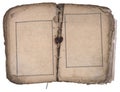 Old book open on both blank pages. Royalty Free Stock Photo