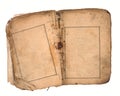 Old book open on both blank pages. Royalty Free Stock Photo