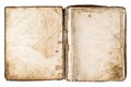 Old book open isolated PNG Used paper texture Royalty Free Stock Photo