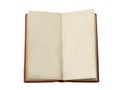 An old book open to two blank facing pages Royalty Free Stock Photo
