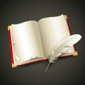 Old book and pen. Vector illustration Royalty Free Stock Photo