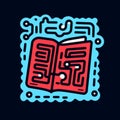 Electronic Circuit Book: A Playful Visual Puzzle In Light Navy And Red