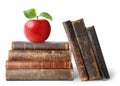 Old books and apple Royalty Free Stock Photo