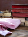 Old books at attic Royalty Free Stock Photo