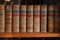 old books background, shelf with books, old library, antique books Royalty Free Stock Photo