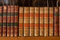 old books background, shelf with books, vintage editions Royalty Free Stock Photo