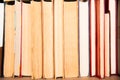 Old books on book shelf background Royalty Free Stock Photo