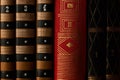 Old books on a bookshelf as abstract background. Vintage books Royalty Free Stock Photo