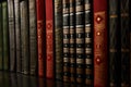 Old books on a bookshelf as abstract background. Vintage books Royalty Free Stock Photo