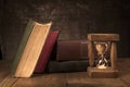 Old Books With Hourglass Royalty Free Stock Photo