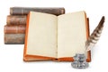 Old books and inkstand Royalty Free Stock Photo