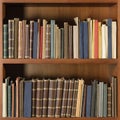 Old books in library shelf - square composition Royalty Free Stock Photo