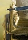 Old books and pen Royalty Free Stock Photo