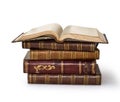 Old books r over white Royalty Free Stock Photo