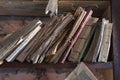 Old books on a shelf