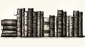 Old books stacked. Illustration.