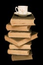 Old Books and Teacup Royalty Free Stock Photo