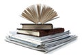 Old books on white background. Royalty Free Stock Photo