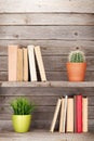 Old books on a wooden shelf Royalty Free Stock Photo