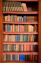 Old bookshelf in ancient library Royalty Free Stock Photo