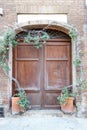 Old Bookstore doors in vertical orientation Royalty Free Stock Photo