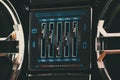 Old boombox music player control panel