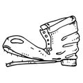 Old boot. Torn shoe. Vector illustration Royalty Free Stock Photo