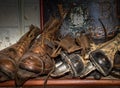 Old Boots and Ice skates Royalty Free Stock Photo