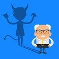 Old Boss Businessman - Devil person Standing with Fake Smile Royalty Free Stock Photo