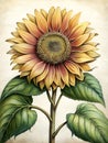 Old botanical hyper-detailed illustration, pattern design, AI generated