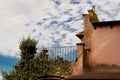 Old Boulding with white clouds and blue sky Royalty Free Stock Photo