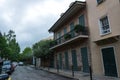 Old Bourbon Street, New Orleans, Louisiana. Old houses in the French Quarter of New Orleans Royalty Free Stock Photo