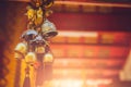 Old Brass Bell in Thailand temple. Royalty Free Stock Photo