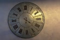 Old brass clock and time Royalty Free Stock Photo