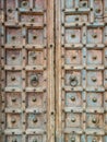 The old brass door knob on the large wooden gate in the Chinese style Royalty Free Stock Photo