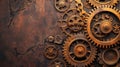 old brass gears metal background in the steam punk style Royalty Free Stock Photo