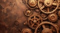 old brass gears metal background in the steam punk style Royalty Free Stock Photo