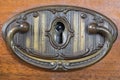 Old brass handle drawer Royalty Free Stock Photo