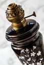 Old Brass Oil Lamp With Floral Motif without Glass Lid Royalty Free Stock Photo