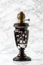Old Brass Oil Lamp With Floral Motif without Glass Lid Royalty Free Stock Photo