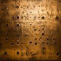 old brass panel texture with holes , generated by AI Royalty Free Stock Photo