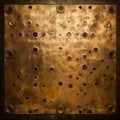 old brass panel texture with holes , generated by AI Royalty Free Stock Photo